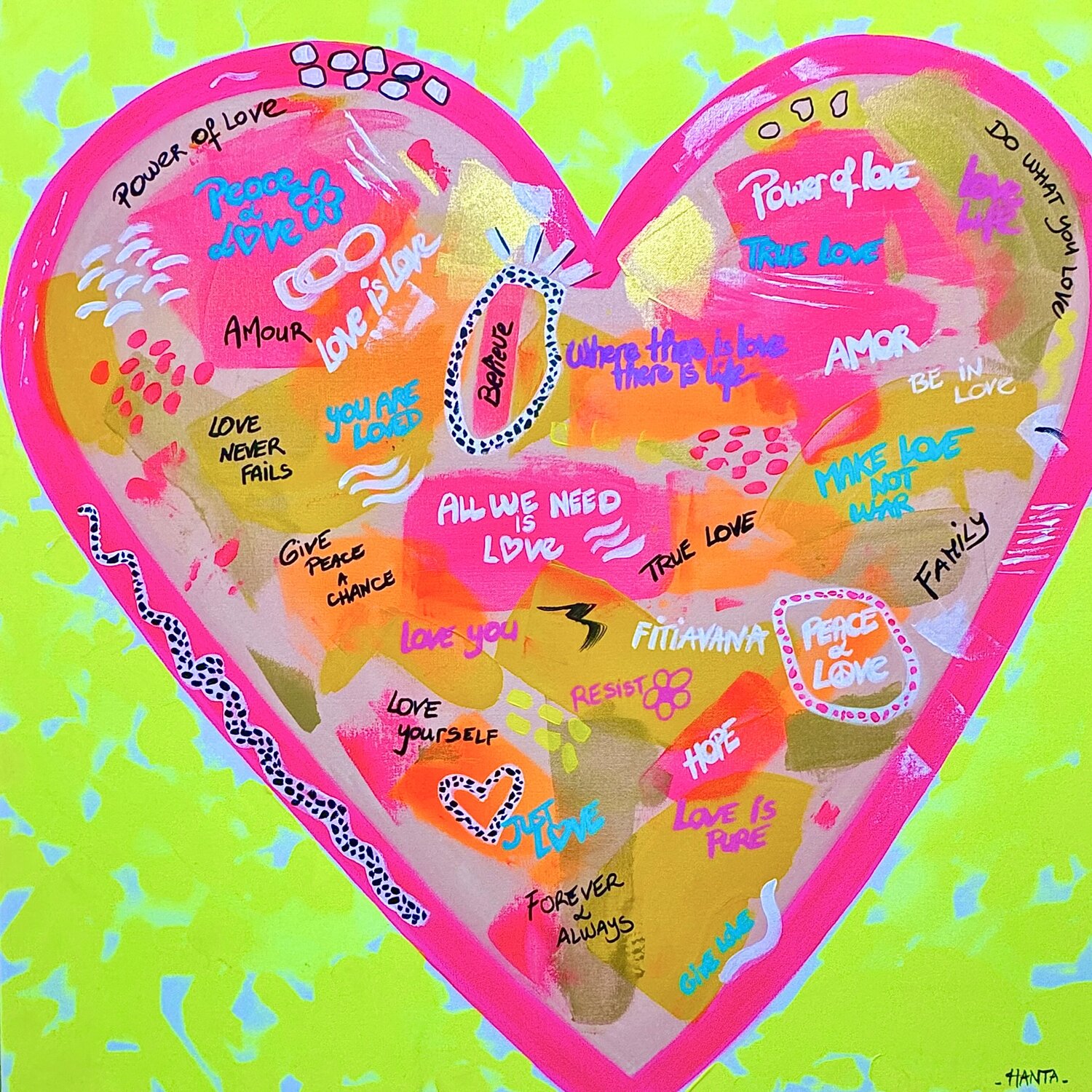 THE POWER OF LOVE Hanta Ramboa Original painting for sale