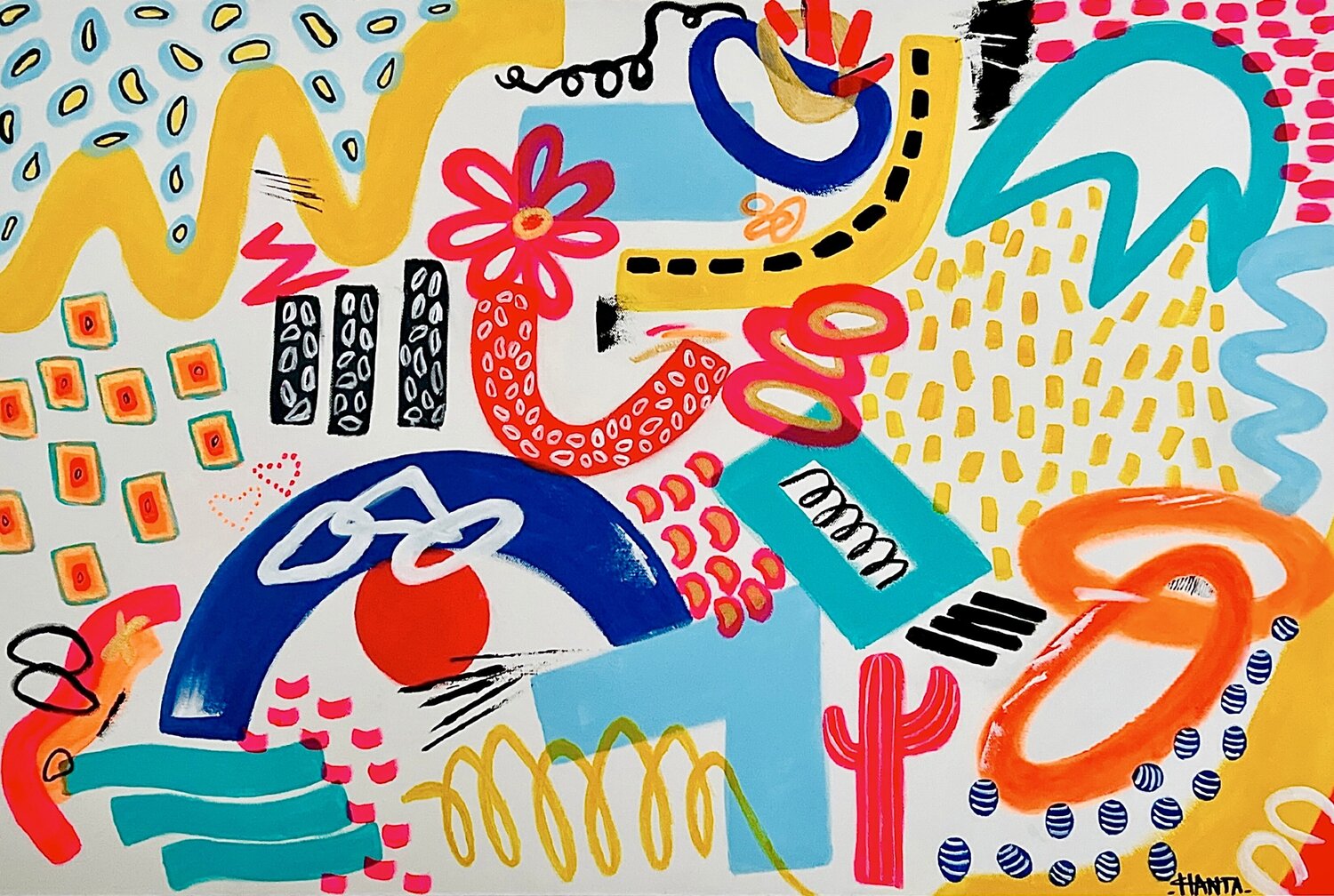 TAKE A LITTLE TIME TO SMILE Hanta Ramboa Original painting for sale