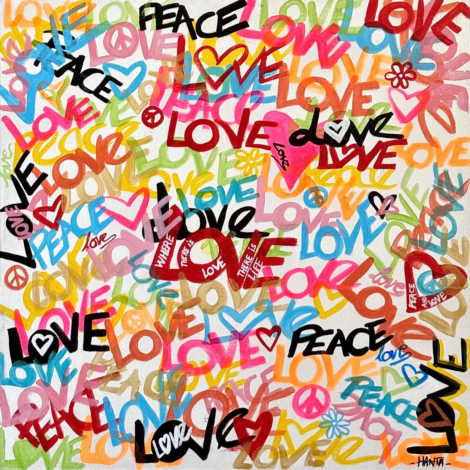 WHERE THERE IS LOVE THERE IS LIFE Hanta Ramboa Original painting for sale