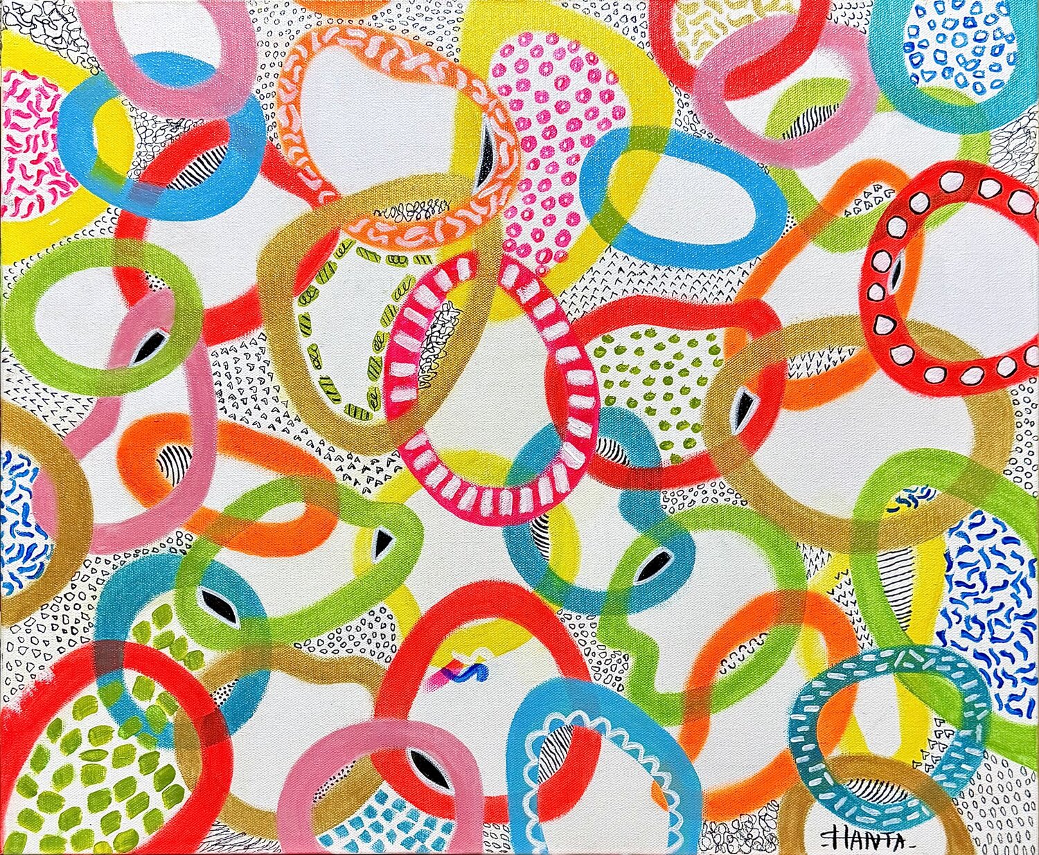 LIFE IS A GREAT CHAIN Hanta Ramboa Original painting for sale