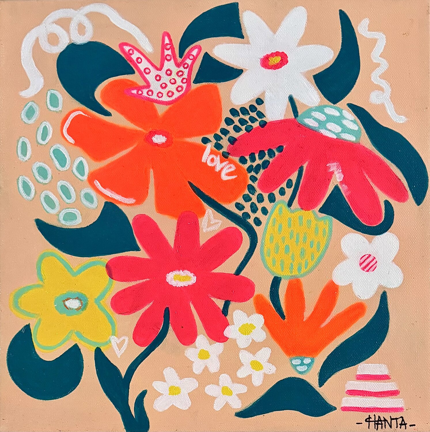 THE FLOWERS ARE SINGING Hanta Ramboa Original painting for sale