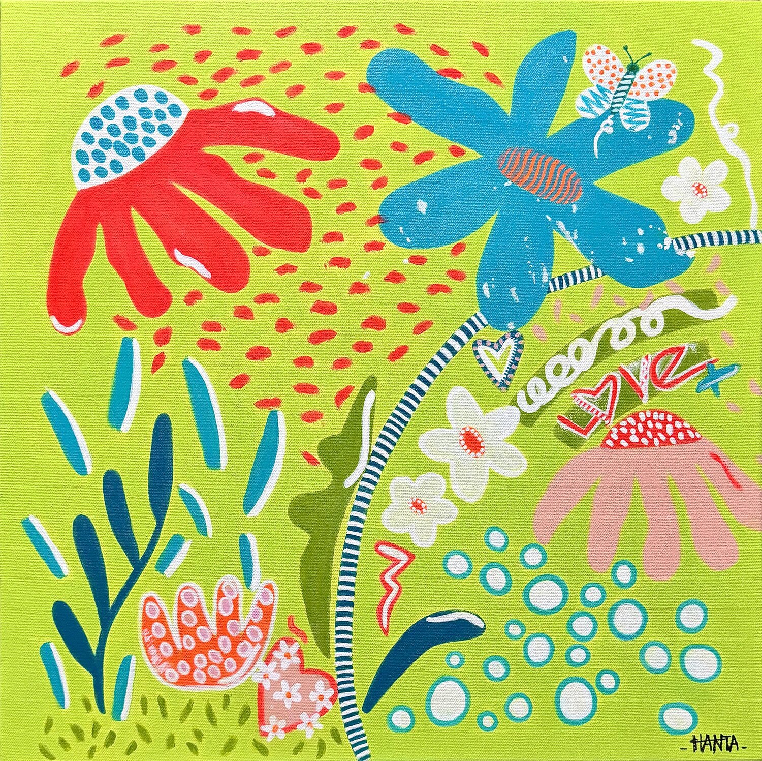 RENDEZ VOUS AT THE GARDEN Hanta Ramboa Original painting for sale