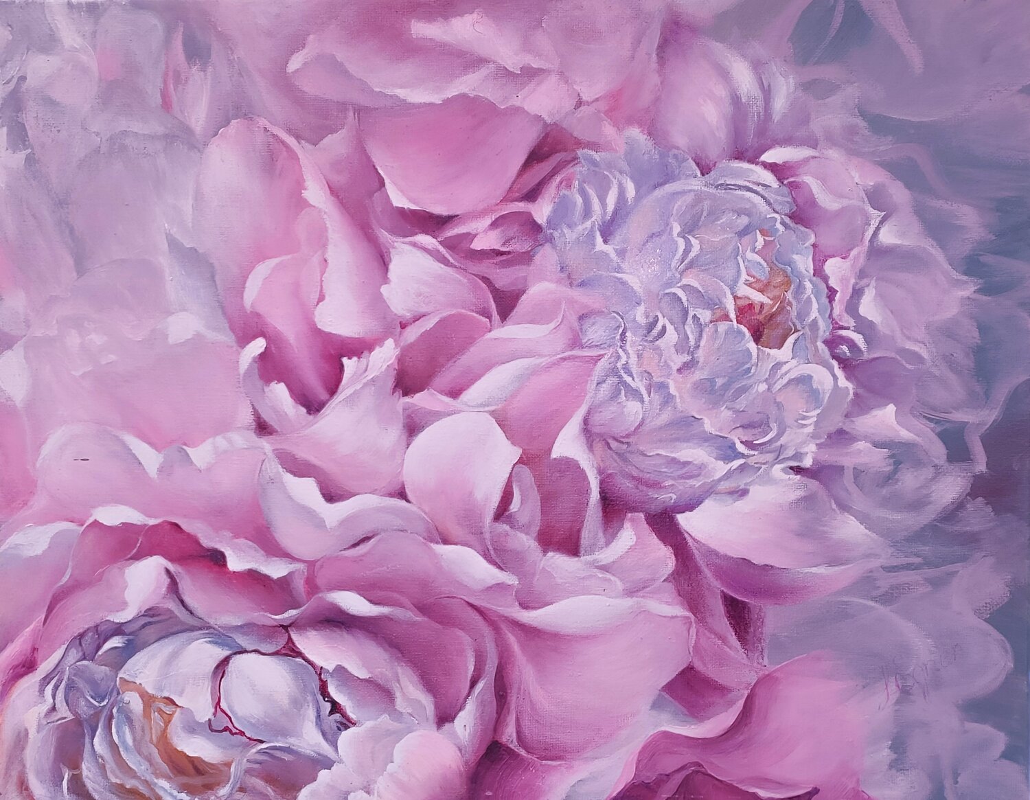 Peony passion Larissa Egner Original painting for sale