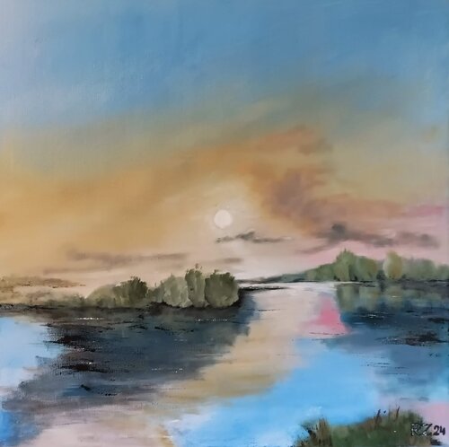 Prie vandens... by Robertas Zabitis, Painting for Sale on Select
