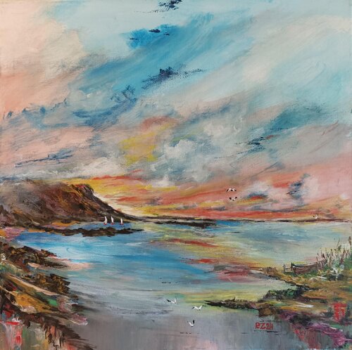Spalvota pakrantė by Robertas Zabitis, Painting for Sale on Select