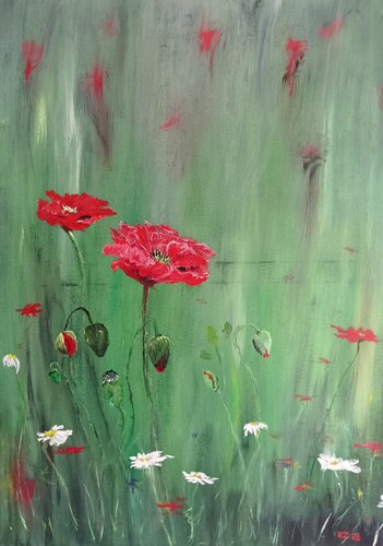 Aguonos by Robertas Zabitis, Painting for Sale on Select