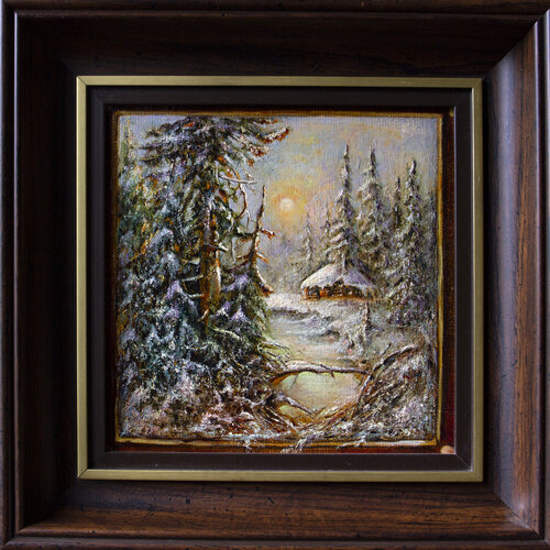 Waiting for Christmas. In the woods by Inga Loginova, Painting for Sale on Select