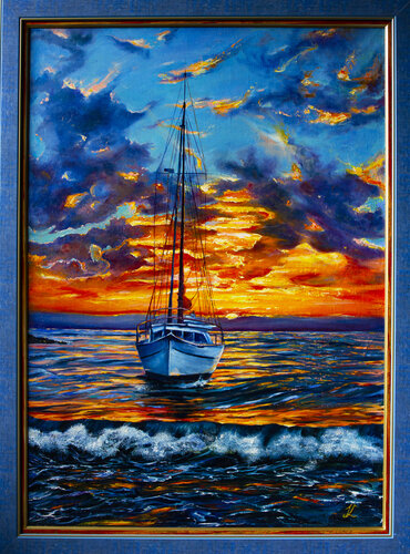 Sunset silence by Inga Loginova, Painting for Sale on Select