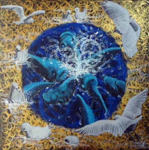 FEEDING: Air Water by Donegel' Chong, Painting for Sale on Select