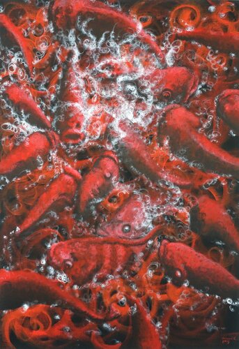 FEEDING: Red by Donegel' Chong, Painting for Sale on Select