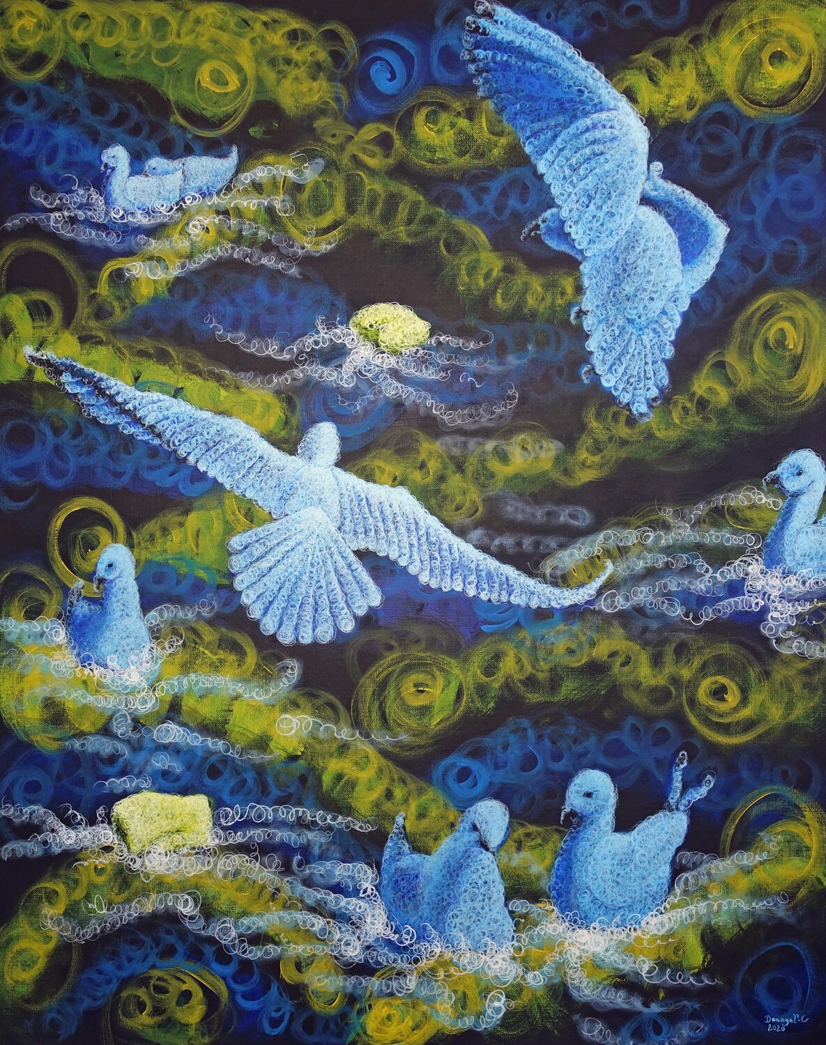 FEEDING: Constance 3 Donegel' Chong Original painting for sale