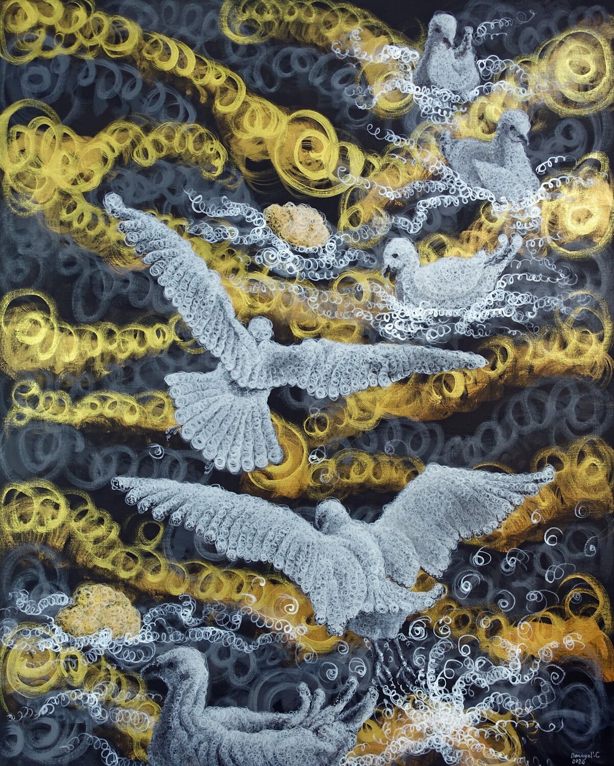 FEEDING: Constance 4 Donegel' Chong Original painting for sale