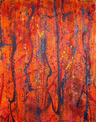 Nachthimmel über der Ukraine by Günther Baechler, Painting for Sale on Select
