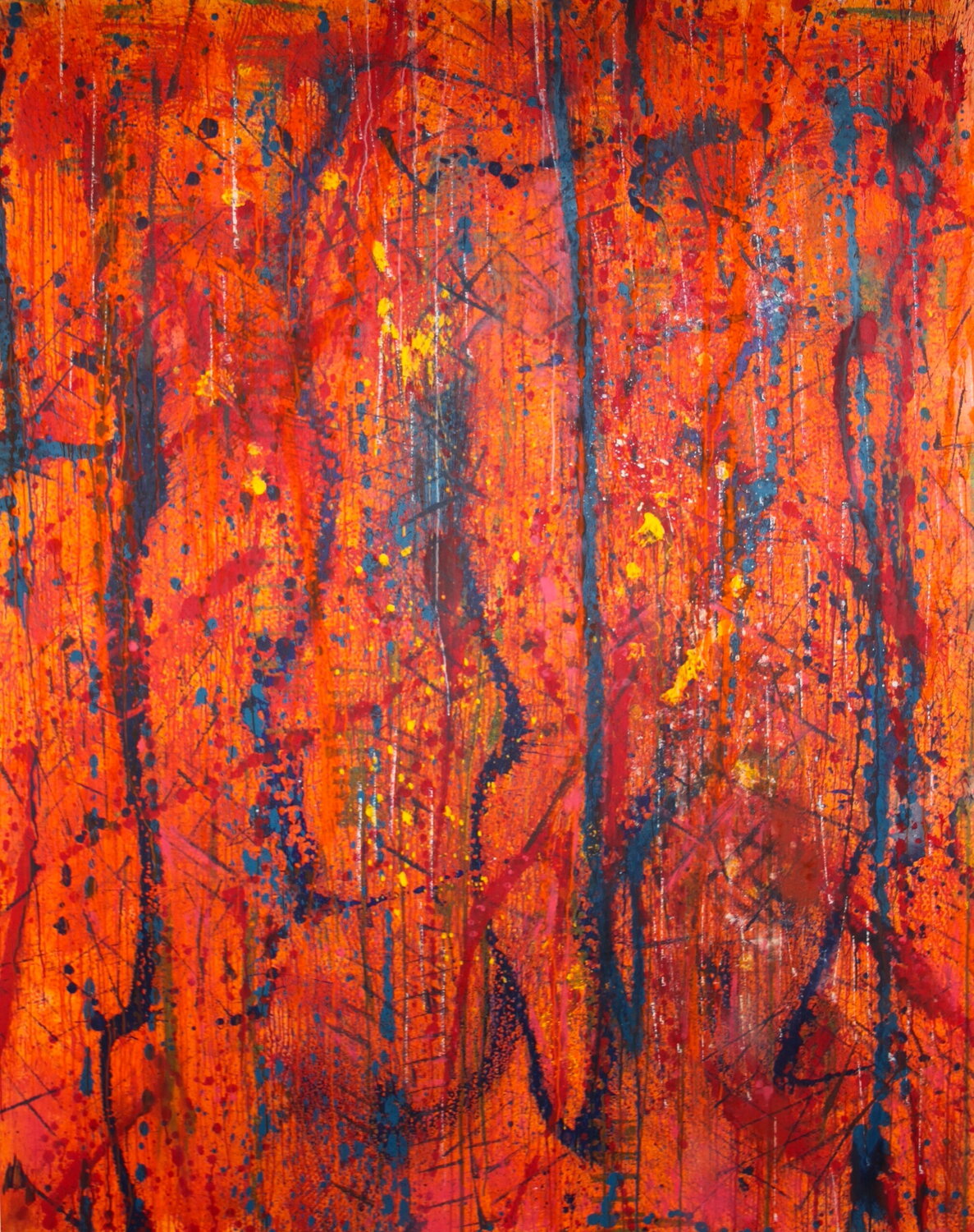 Nachthimmel über der Ukraine Günther Baechler Original painting for sale