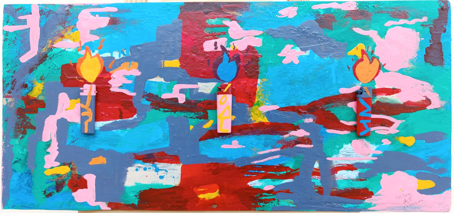 Flamme amoureuse Mo Lamine Sylla Original painting for sale