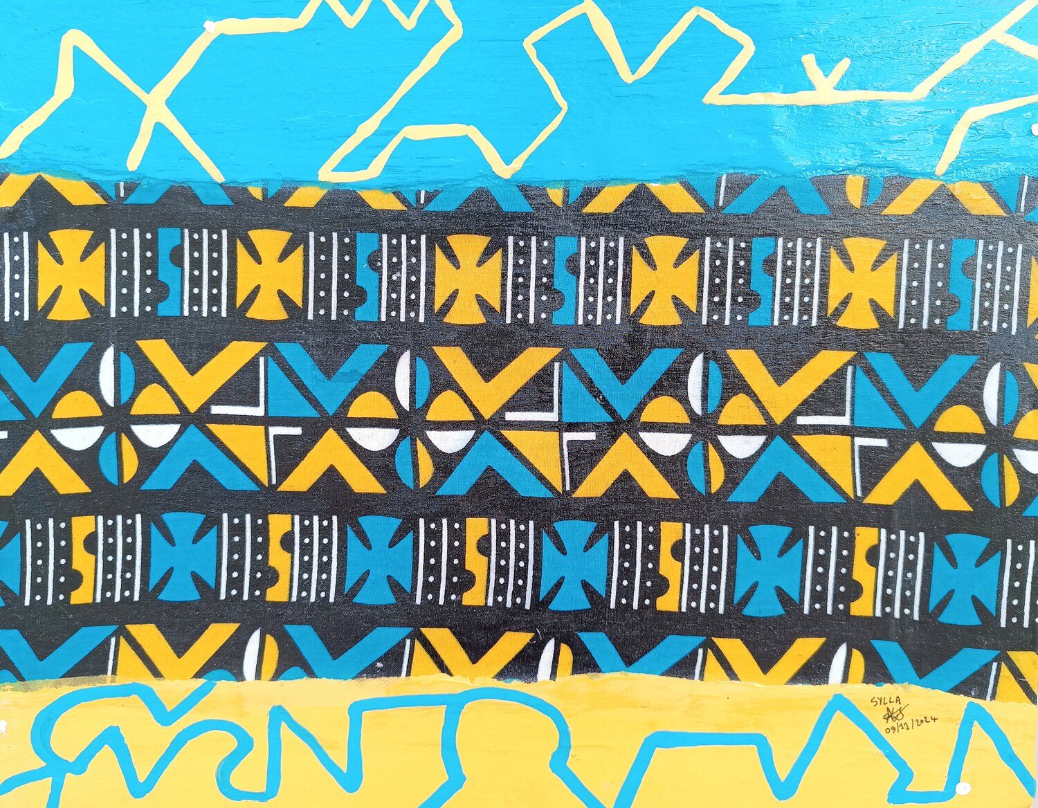 Tradi-modernité Mo Lamine Sylla Original painting for sale