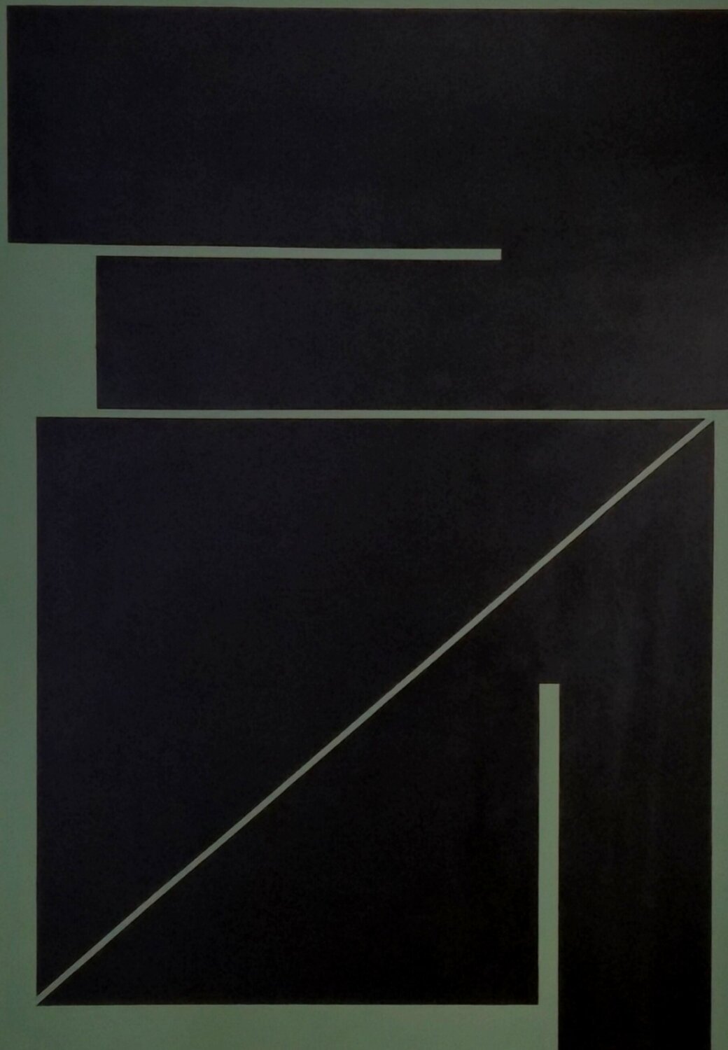 Black Construction on Green Francesc Bergadà Gassol Original painting for sale