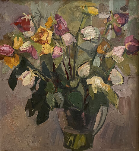 Dry roses by Anna Trigub, Painting for Sale on Select