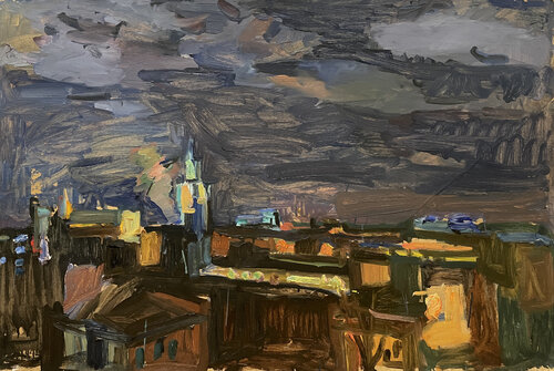 Moscow. View from the workshop window by Anna Trigub, Painting for Sale on Select