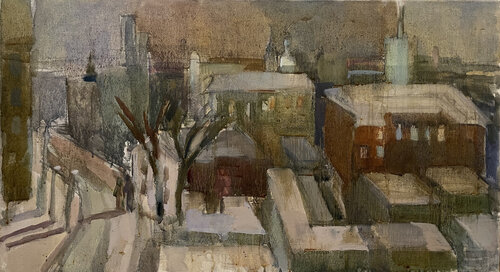 Night landscape by Anna Trigub, Painting for Sale on Select