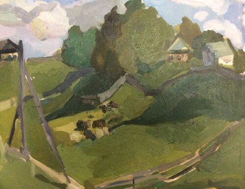 Ustyug. Cows. by Anna Trigub, Painting for Sale on Select