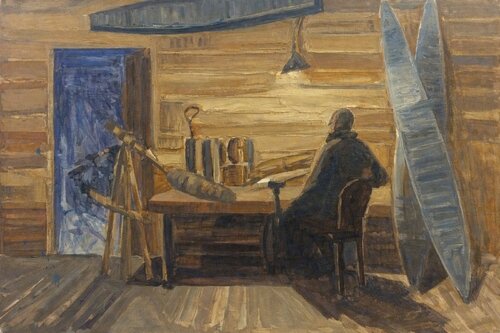 Portrait of Tsiolkovsky (study) by Anna Trigub, Painting for Sale on Select