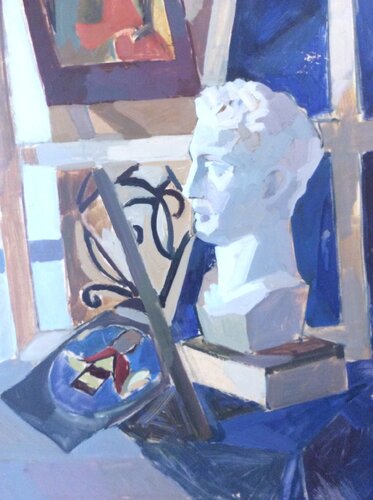 Still life with a plaster head by Anna Trigub, Painting for Sale on Select