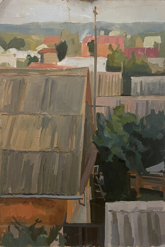 Roofs in Borovsk by Anna Trigub, Painting for Sale on Select