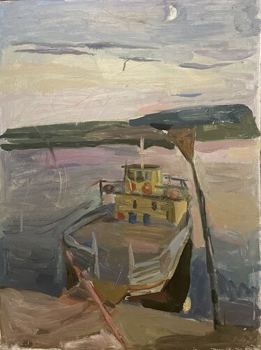 The old ferry . Aristovo . Ustyug by Anna Trigub, Painting for Sale on Select