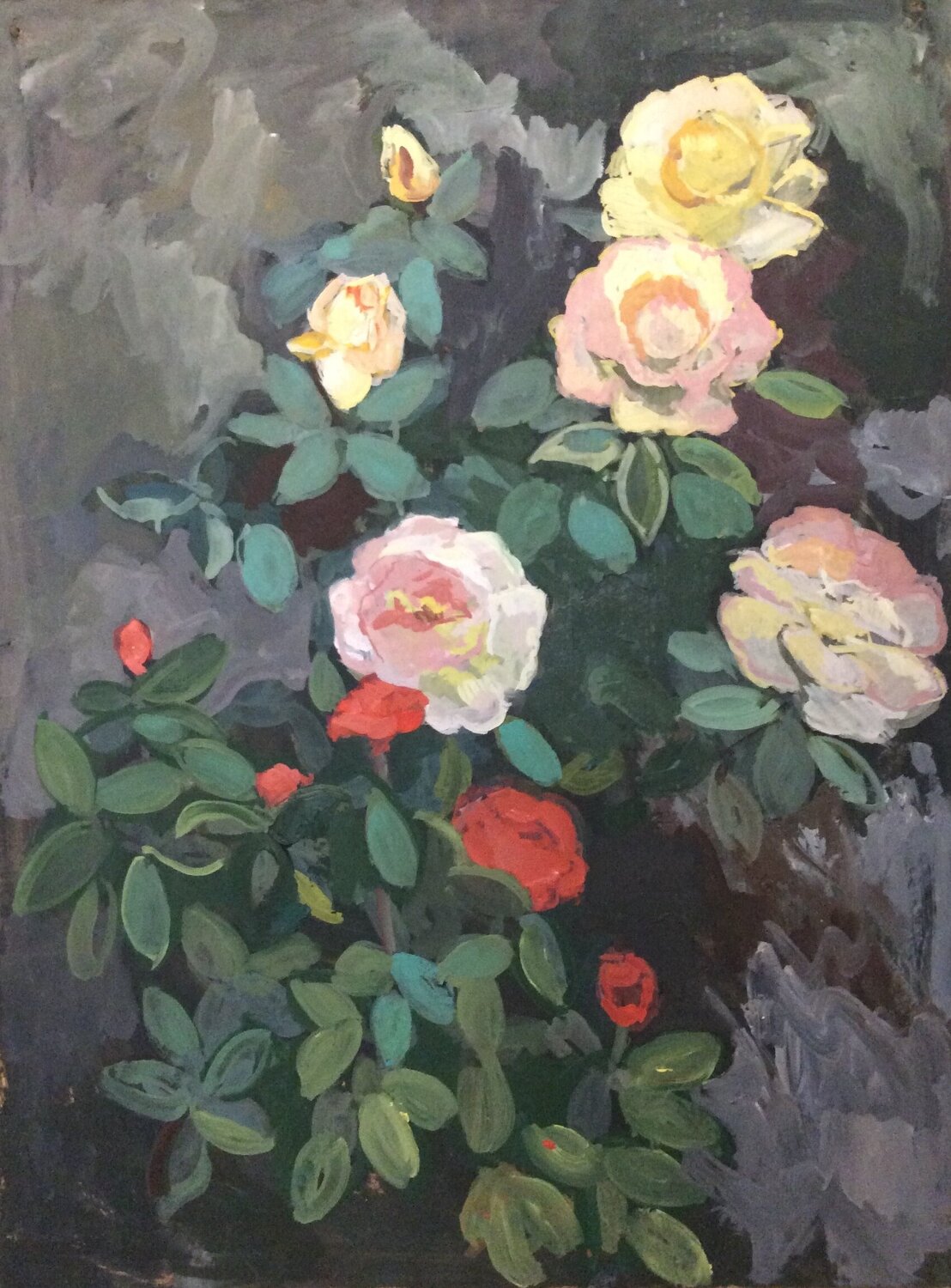 Roses on a black background Anna Trigub Original painting for sale