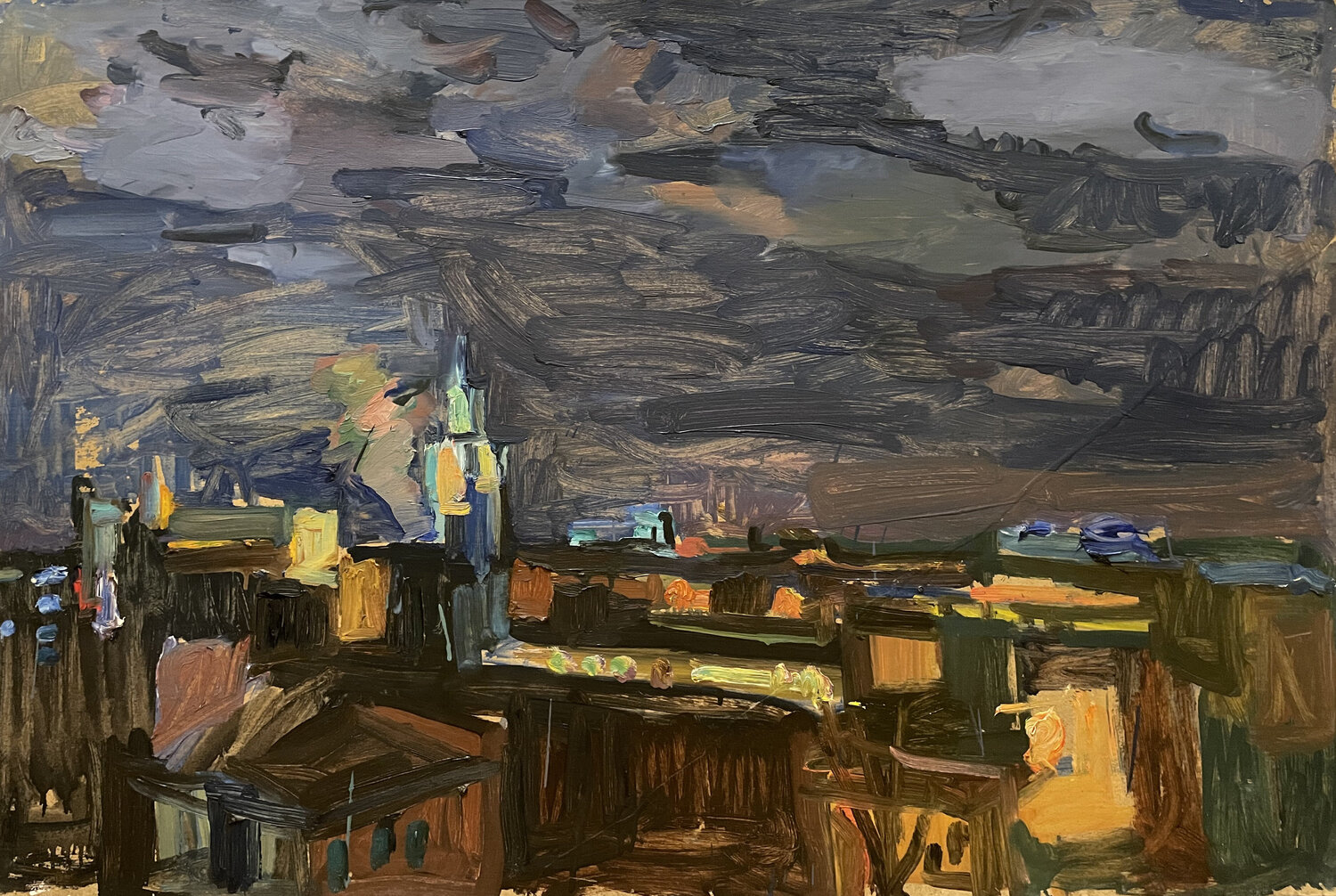 Moscow. View from the workshop window Anna Trigub Original painting for sale