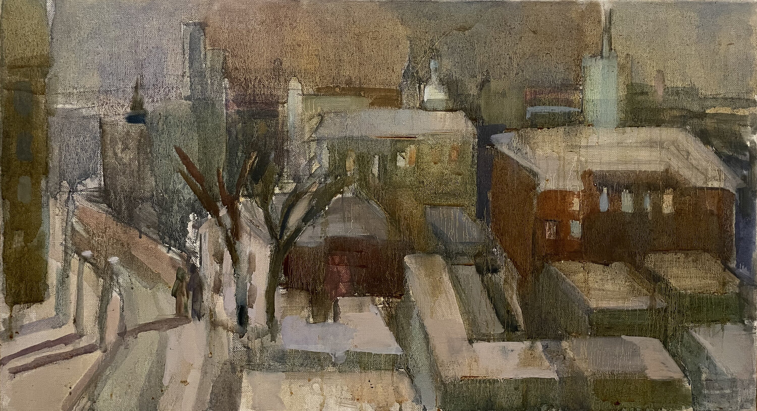 Night landscape Anna Trigub Original painting for sale