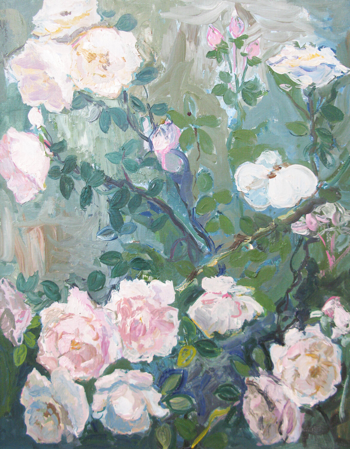 Roses. Rainy day Anna Trigub Original painting for sale