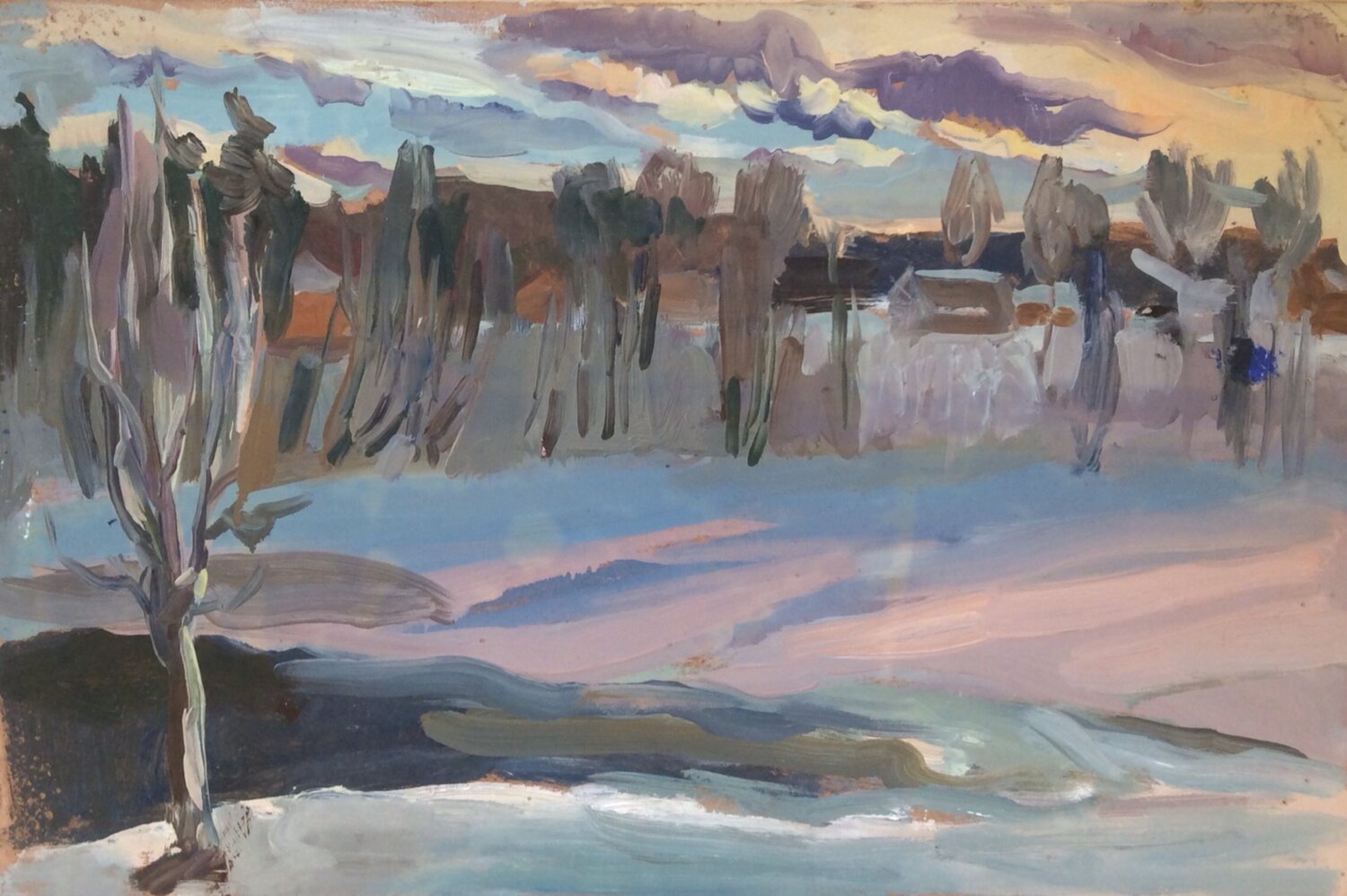 Academic Dacha. View of the river Anna Trigub Original painting for sale