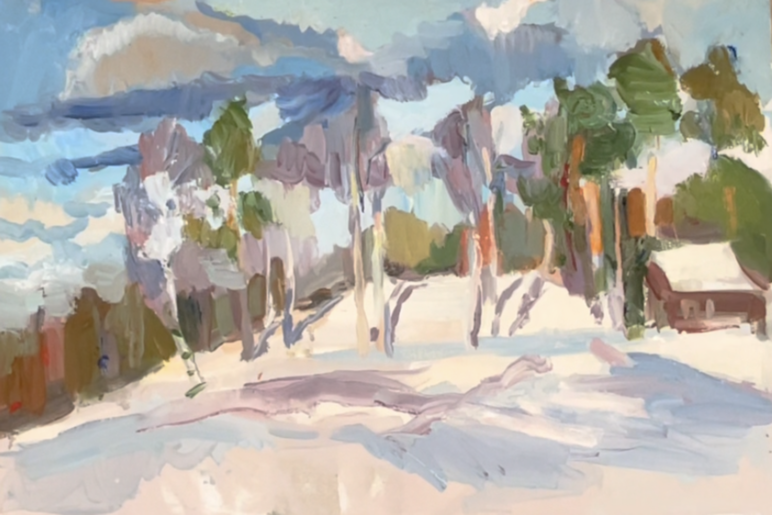 Academic cottage. A sunny day Anna Trigub Original painting for sale