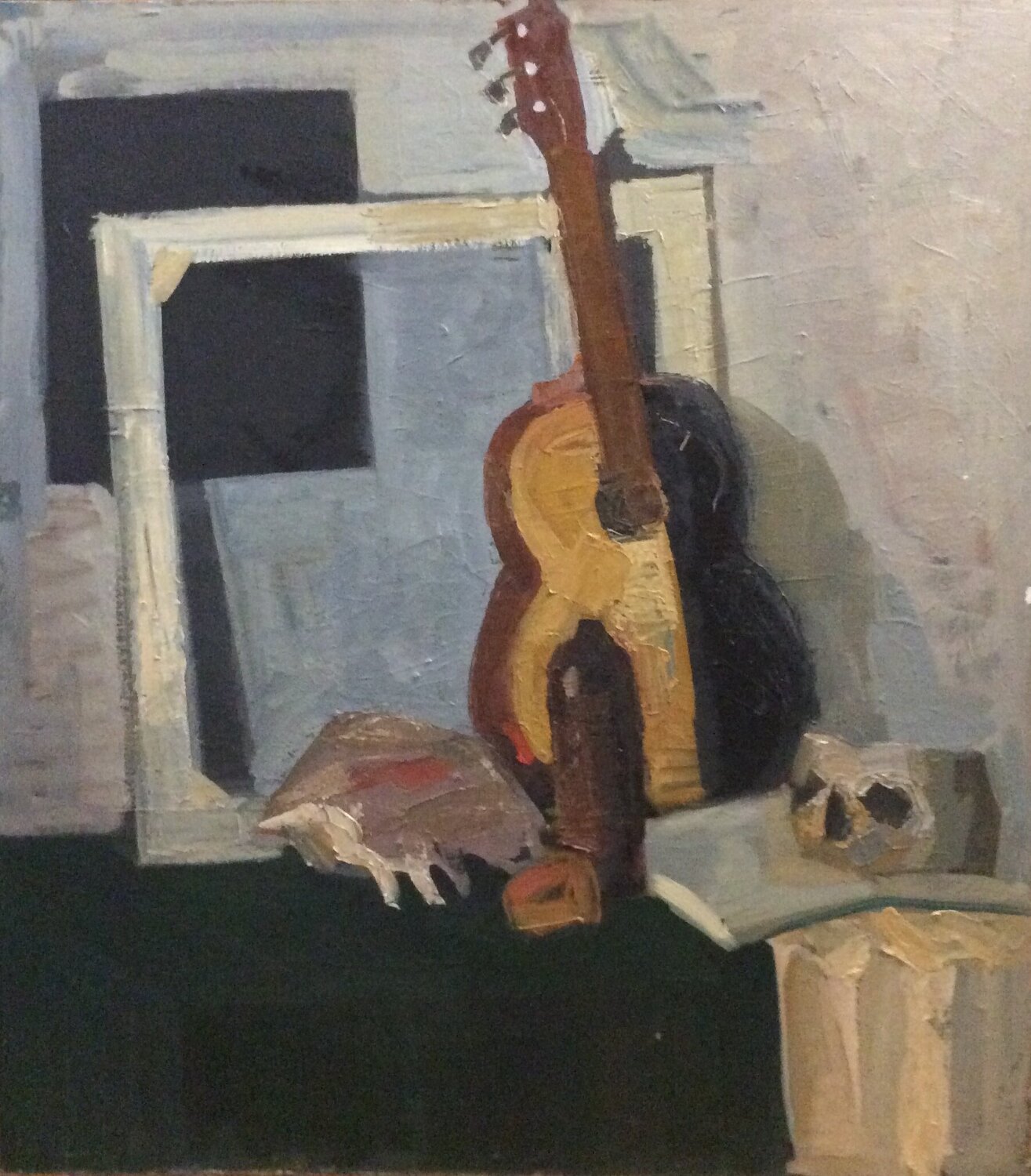 Still life with shell and guitar Anna Trigub Original painting for sale