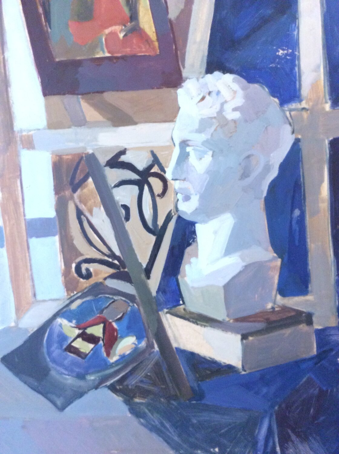 Still life with a plaster head Anna Trigub Original painting for sale