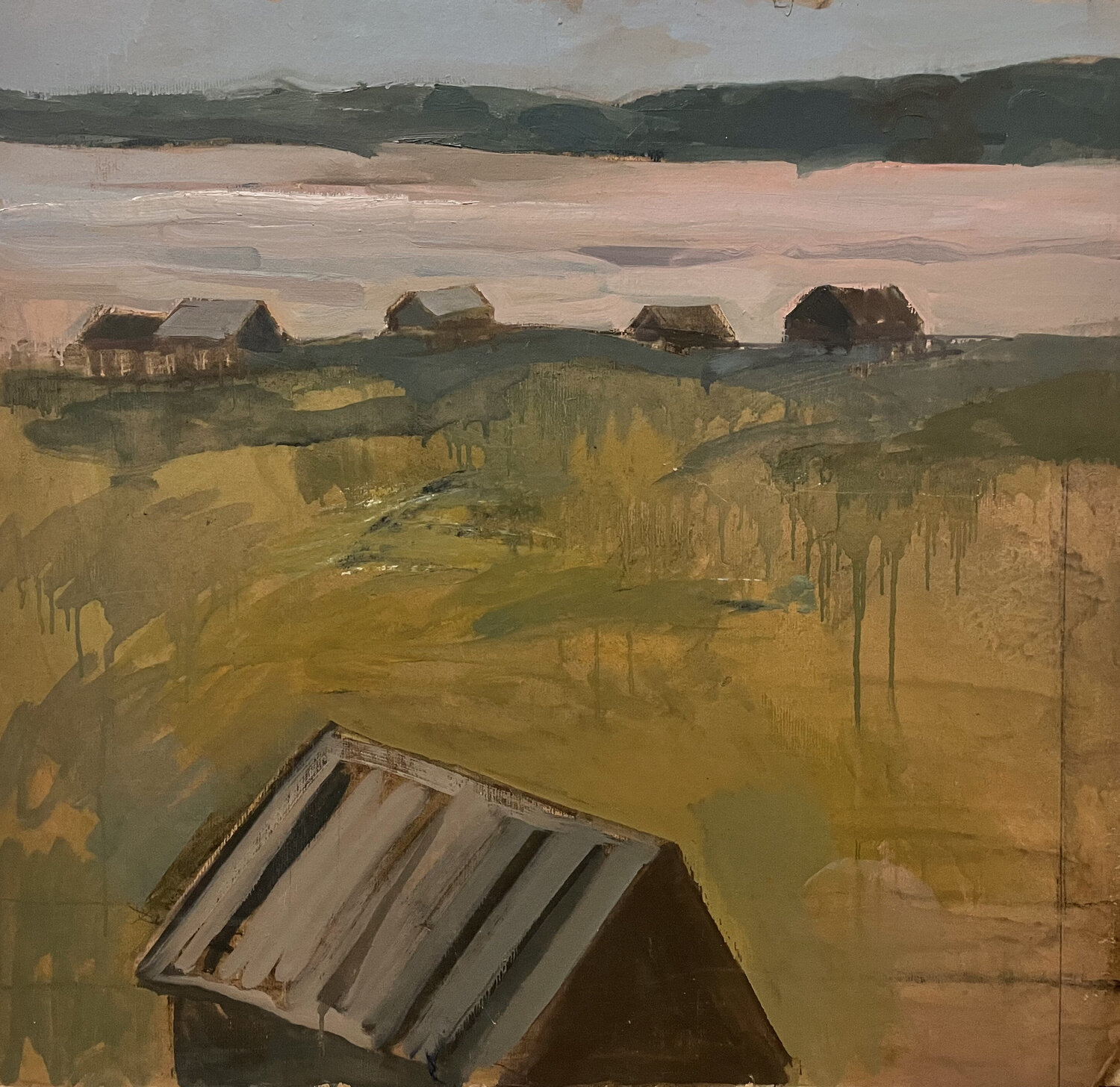 Opoki Village . Sukhona River . Ustyug Anna Trigub Original painting for sale