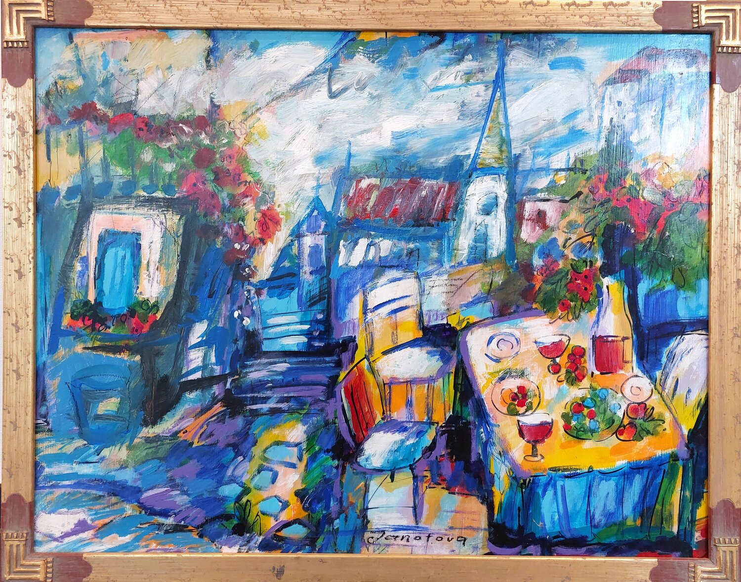 Stillleben mit Kirchturm Victoria Janotova Original painting for sale