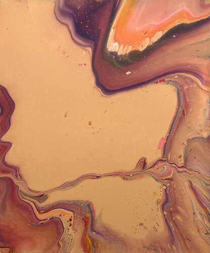 Aufbruch 2024_01 - Inspired by Peach Fuzz by Kirsten Römersperger aka mimmisilver, Painting for Sale on Select