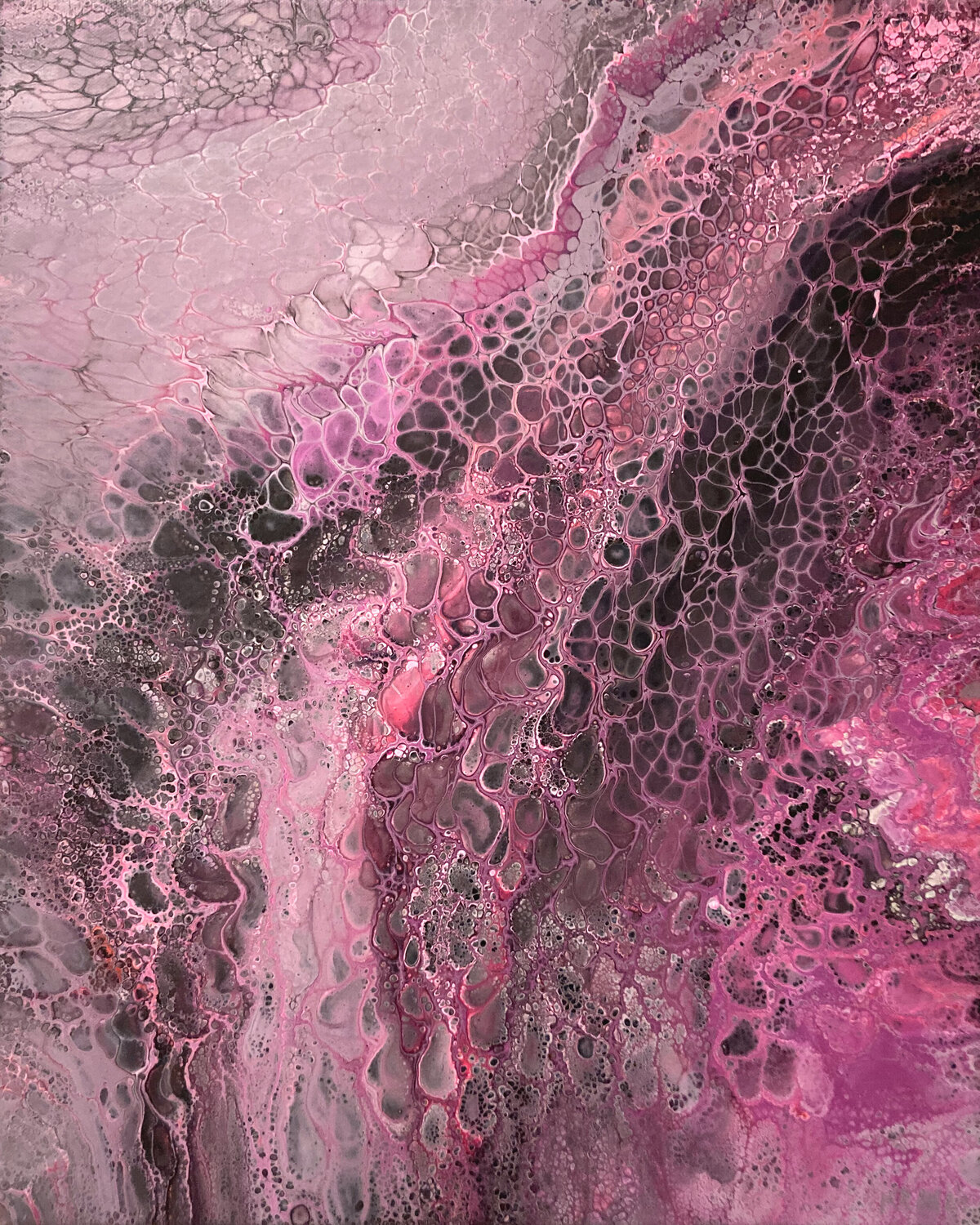 Pink Waterfall Kirsten Römersperger aka mimmisilver Original painting for sale