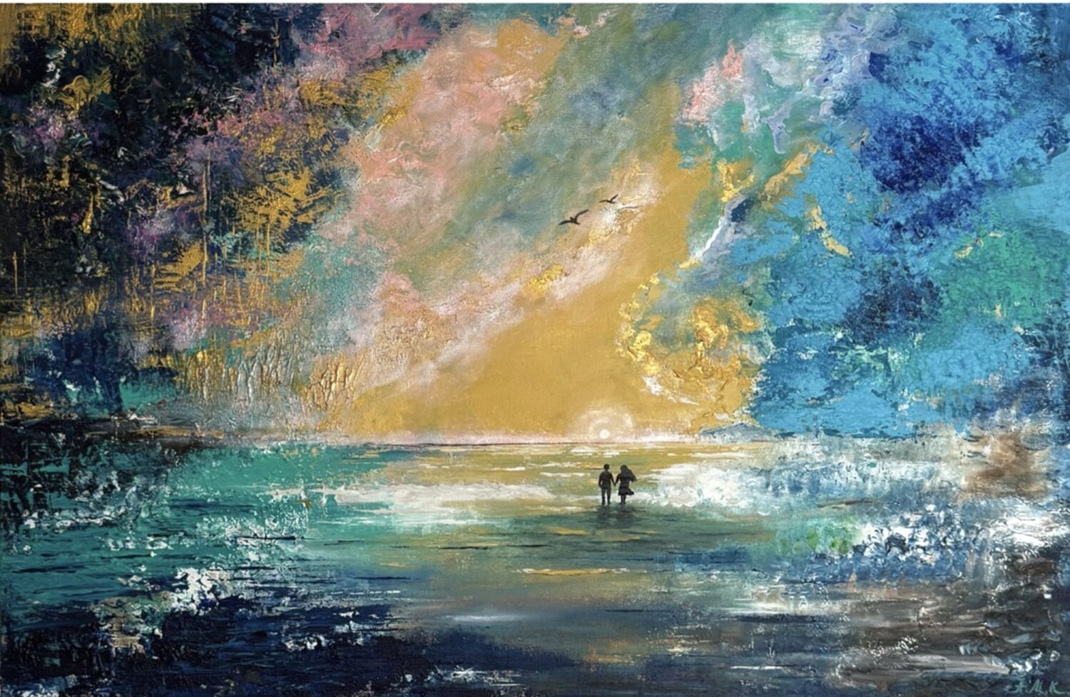 Two Souls, One horizon Alevtina Mikhaylova Original painting for sale