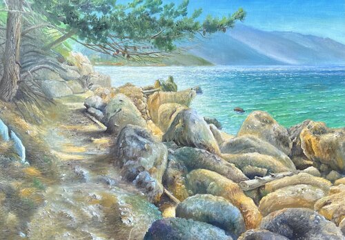 The stone path by Volodymyr Tyzun, Painting for Sale on Select