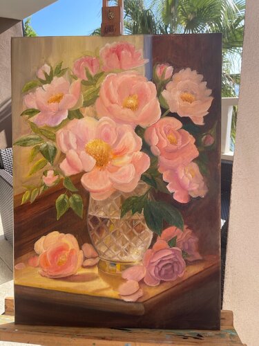 Peonies by Volodymyr Tyzun, Painting for Sale on Select