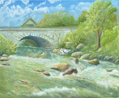 Roman bridge near Brode by Volodymyr Tyzun, Painting for Sale on Select