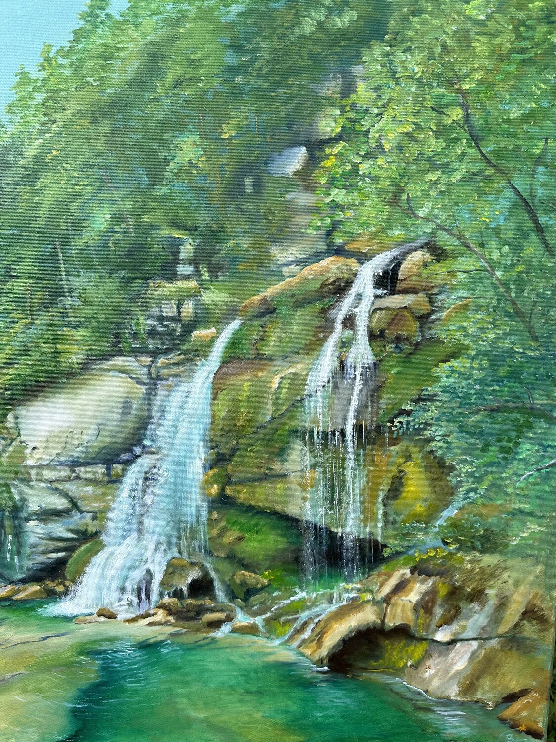 The waterfall Virje Volodymyr Tyzun Original painting for sale