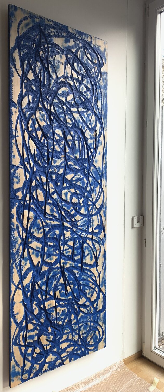BLAU II René Düsel Original painting for sale