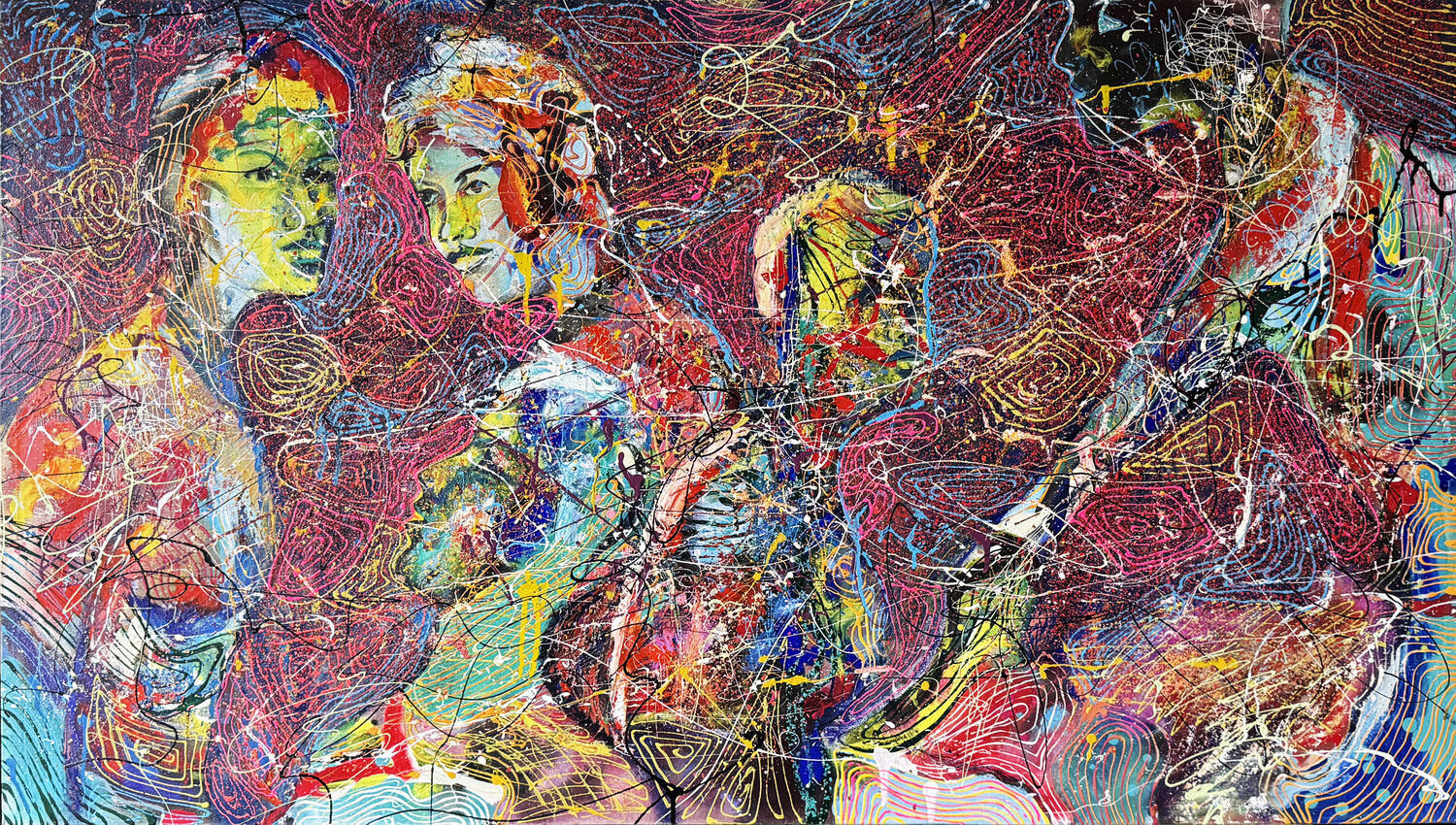 "Verflochtene Dialoge" Osman Xani Original painting for sale