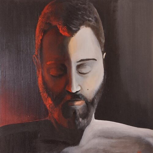 "Balance" - self portrait by Giovanni Giunta, Painting for Sale on Select