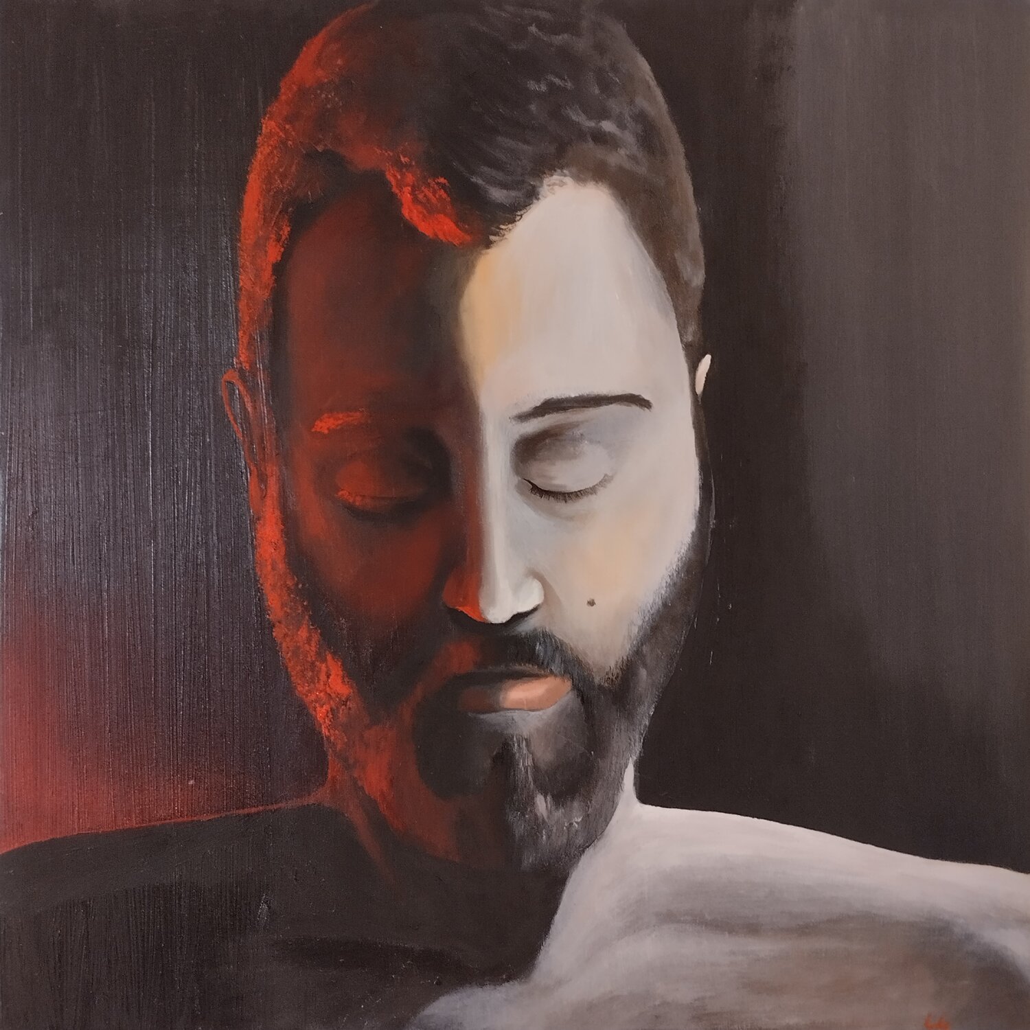 "Balance" - self portrait Giovanni Giunta Original painting for sale